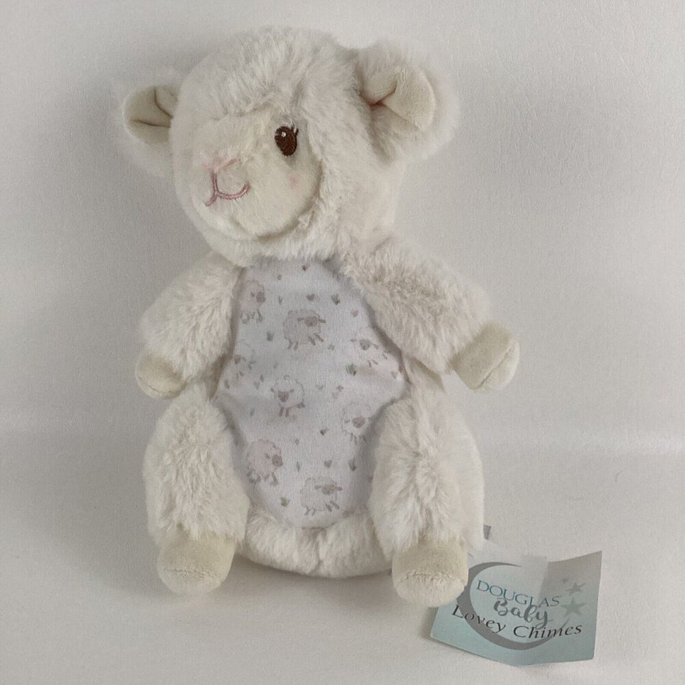 Douglas Baby Lovey Chimes Lamb 9" Plush Stuffed Animal Toy Chime Rattle Sheep - Picture 2 of 8